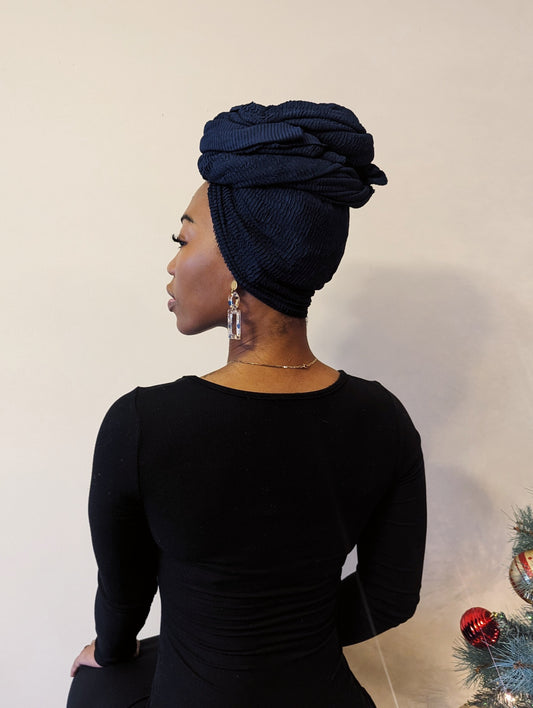 Navy Knit Head Wrap